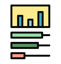 Big Data Statistics Icon Flat