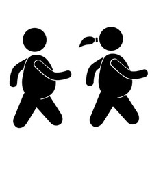 Simple Set 2 Obesity Walk Stickman Man And Woman