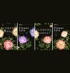 Vintage Flowers Posters Set