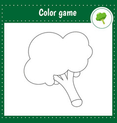 Coloring Page Of Healthy Food Broccoli For Kids