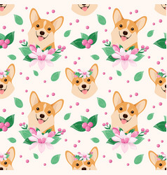 Corgi And Flowers