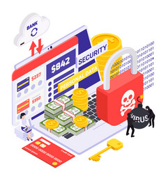 Data Protection Isometric Composition