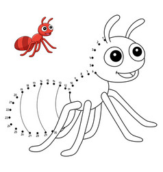 Dot To Dot Ant Isolated Coloring Page For Kids