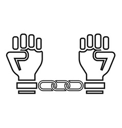 Handcuffed Hands Chained Human Arms Prisoner