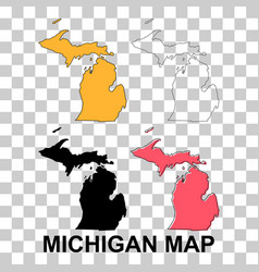 Set Of Michigan United States America Flat