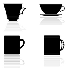 Silhouettes Of Tea Cups