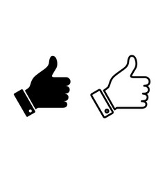 Thumbs Up Icon Set Hand Like Like Icon