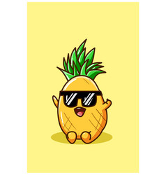 A Cute Pineapple Wearing Sunglasses