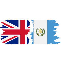 Guatemala And Uk Grunge Flags Connection