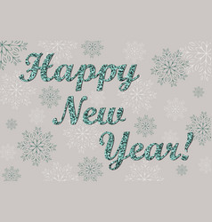 Happy New Year Turquoise Glitter Inscription