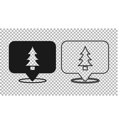 Black Location Of The Forest On A Map Icon