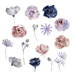 Watercolor Boho Flowers Set