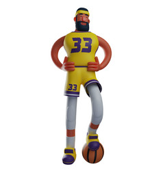 3d Basketball Athlete Cartoon Picture Having A Lot