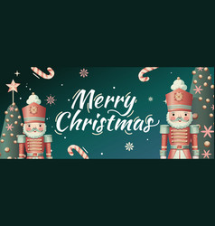 Christmas Party Banner With Nutcracker Xmas Tree