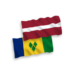 Flags Of Latvia And Saint Vincent