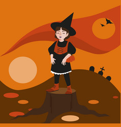 Halloween Young Woman Witch With Kind Face