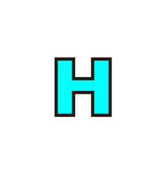 Letter H Blue Outline Geometric Symbol Simple Logo