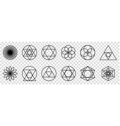 Sacred Geometry Icons Set Isolated