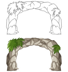 A Stone Arch With Leaves