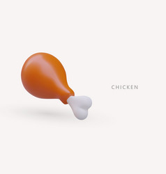 Baked 3d Chicken Leg Color Image Of Portioned