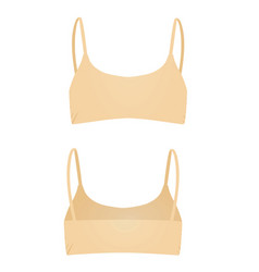 Beige Women Top Back And Front View