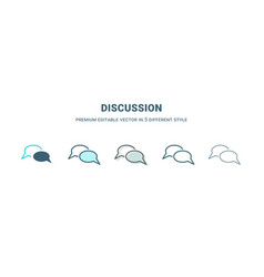 Discussion Icon In 5 Different Style Outline