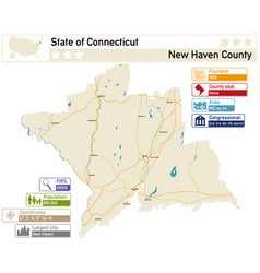 Map Of New Haven County In Connecticut Usa