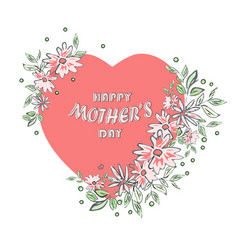 Mother S Day Greeting Card With Pink Flowers Heart