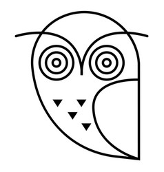 Spiral Eyes Owl Line Icon