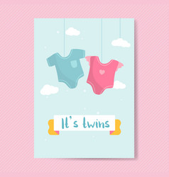 Twin Babies Reveal Card