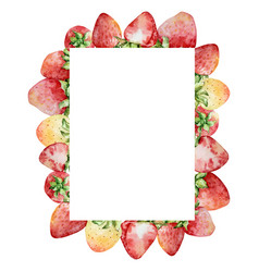 Frame With Watercolor Straberries