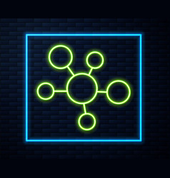 Glowing Neon Line Mind Map Infographic Icon