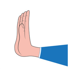 Mans Hand With Stop Gesture