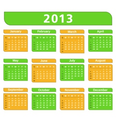 2013 calendar Royalty Free Vector Image - VectorStock