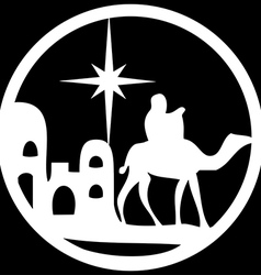 Holy family christian silhouette icon on white Vector Image