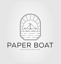 Paper Boat Or Sailboat On Water With Sunburst