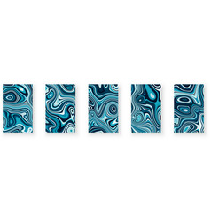 Set Of Blue Water Abstract Poster Designs