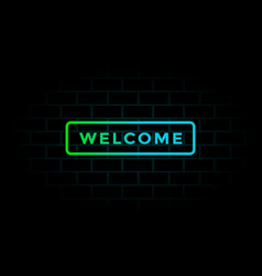 Welcome Text In Black Background Neon Style