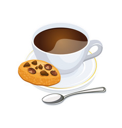 Cup Of Coffee And A Chocolate Chip Cookie Icon