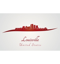 Louisville Skyline In Red