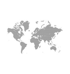 World Map With Location Pin Hatch Pattern