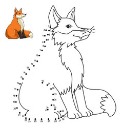 Dot To Dot Fox Isolated Coloring Page For Kids