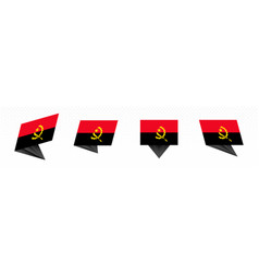 Flag Angola In Modern Abstract Design Set