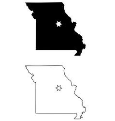 Missouri Mo State Map Usa With Capital City Star