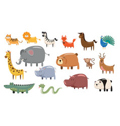 Set Of Animals Wildlife Character