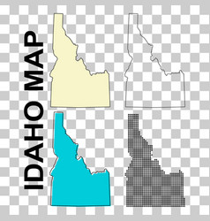 Set Of Idaho Map United States America Flat