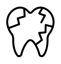 Broken Tooth Thick Line Icon For Personal