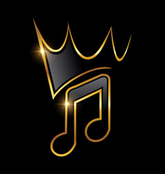 Golden Music Note With Crown Icon