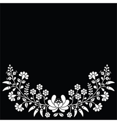 Hungarian White Floral Folk Pattern - Kalocsai