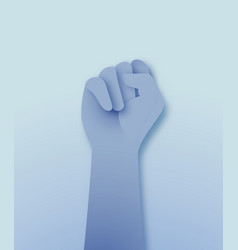 People Hand Fist Up Power Concept 3d Paper Cut